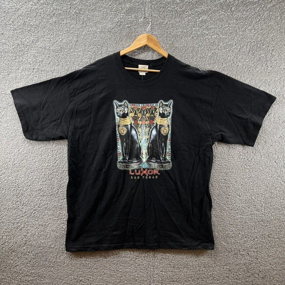 Pyramid Creations Vintage Las Vegas Luxor Casino Black Cats T-Shirt Size 2XL